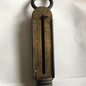Antique Pelouze Mfg Co Hanging Spring Scale 50 Lbs Capacity - Vintage Scale
